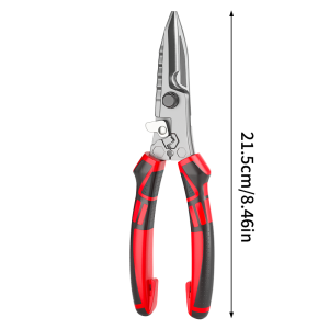 Heavy Duty Multifunctional Electrician Scissors Crimping Wire Cutter with Wrench for Metal Sheet Cable Cutting