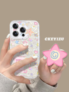 Transparent Silicone Phone Case for Apple 15Promax Full Cover Anti-Fall Women's Model Compatible Spring Summer New Design