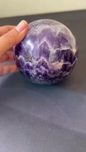 9.5-10cm Natural Dream Amethyst Quartz Crystal Sphere Ball Healing