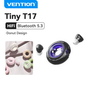 Vention Tiny T17 Tai Nghe Bluetooth 5.3 - Thiết Kế Vòng Tròn Độc Đáo - Pin 20 Giờ - Đèn LED Hô Hấp - Chống Nước IPX4 - Kèm Ốp Silicon & Dây Đeo