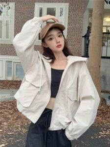 Stylish Short Womens Jacket 2025 Spring New Design Sense Super Beautiful Hooded Open Cardigan Coat Top Fashionable Outerwear