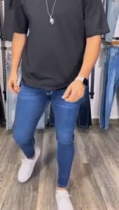 Mens Pocket Skinny Casual Versatile Jeans