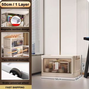 1/2/3/4/5 Layers Lemari penyimpanan/Large Capacity Foldable Storage Cabinet 2 Doors Storage Box Multipurpose Storage Cabinet Stackable Storage