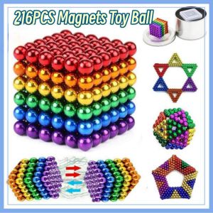 216Pcs 3/5mm Magnetic Balls Toys Early Education Toys Building Toys Decompression Magnet Bat Set