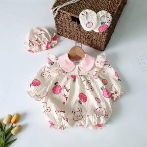 (3-12kg) Body Tay Dài Hoa Bèo NHÍM XÙ KIDS Cho Bé Gái Sơ Sinh Đầy Tháng Thôi Nôi Sinh Nhật B121