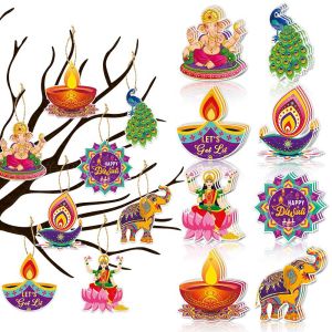 16 món quà trang trí lễ hội Deepavali vật trang trí treo 2023 trang trí tiệc Diwali