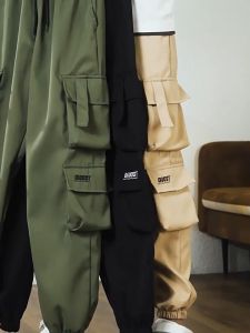 OOTD Celana Kargo Panjang Pria Pinggang Serut Saku Penutup Gesper Bahan Perasut Despo Pants Cowok Kamping