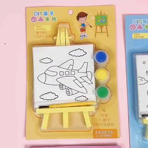 A01ชุดภาพระบายสี diy แถมสี+แปรงในชุด สำหรับเด็ก งานศิลปะ ฝึกสมาธิ ภาพการ์ตูนหลากหลาย เลือกลายได้