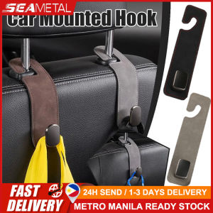 SEAMETAL Car Seat Headrest Hook Universal Hidden Car Hook Suede Leather Hanging Hooks Interior Seat Back Hanger Hook Accessories