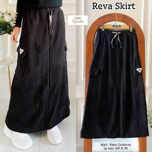 [[ Outfit OOTD Wanita Kekinian ]] Reva Skirt by Signadila - Rok Cargo Wanita Panjang Terbaru | Bawahan Wanita Polos Model Cargo | Rok Korean Style Kekinian Model Highwaist | Rok Cargo Bahan Baby Dorduroy Pinggang Karet