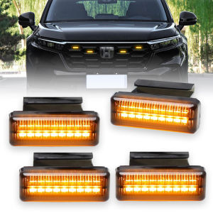 Universal Car Front Grille Light Shell Daytime Running Lamp Amber LED Headlight Warning Light For Ford Toyota Tundra Tank