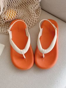 Comfortable Flat Bottom Sandals Womens Summer Fashionable Outdoor Wear Anti-slip Holiday Beach Shoes Korean Style Pure Color