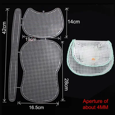 Mesh Plastic Canvas Transparent Handbag Kit Knitting Shoulder Bag Plastic Handmade Bag Piece Yarn DIY Accessories Hooked Bag