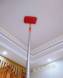 Stainless Steel Kitchen Floor Sweeper Flat Mop for Tile Ceiling Dust Cleaning Tool Manual Operated High Absorbency Microfiber
