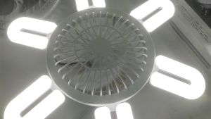 Ceiling Fan Lights Smart Ceiling Fan With LED Light And Remote Control 3 Speed Adjustable 60W E27 Screw Energy-Saving Super Bright Silent Fan for Living Room Bedroom Kitchen