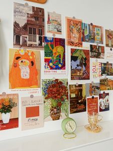 สติกเกอร์การ์ดศิลปะสไตล์นอร์ดิกสําหรับตกแต่งผนังห้องนอนการปรับปรุงหอพักโปสเตอร์ฉากผนังสติกเกอร์ผนังแบนวัสดุกระดาษ