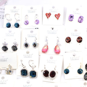 K-style Fashion Show Commuter Style Shiny Elegant Generous Ol Elegance Small Crystal Simplicity Earrings Ornament Ins