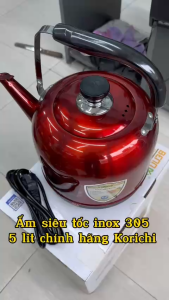 Ấm siêu tốc chính hãng Koricho dung tích 5 litLòng inox 304 chống han gỉCòi báo sôiRoller tự ngắt