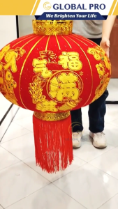 [2PCS] 2026 PREMIUM RED CLOTH LANTERN 春节植绒大灯笼 Chinese New Year Lantern 1对 Tanglung CNY Decoration 新年灯笼 红灯笼 恭喜发财 新年灯笼大红元旦