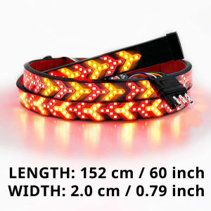 48/60 Inch LED Pickup Tailgate Light Bar Fishbone Sequential Turn Signal Brake & Reverse Light Strip 12V Truck Rear Lights
