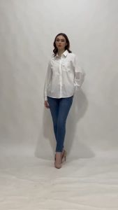 Kemeja MINEOLA Shinsei White Long-Sleeve Plain Shirt