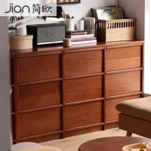 Retro Style Solid Wood Nine Drawer Cabinet Living Room TV Stand Multi-Functional Storage Furniture Luxury Nordic Design