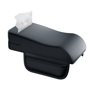Car Armrest Box Height Pad Universal Central Elbow Rest Support Leather Auto Armrest Cover With Tissue Holder Armrest Cover