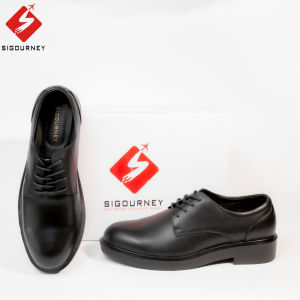Giày Chunky Derby Da Bò Sigourney Màu Đen Trơn SIG-37 Phong Cách Trẻ Trung Thanh Lịch Bảo Hành 18 Tháng
