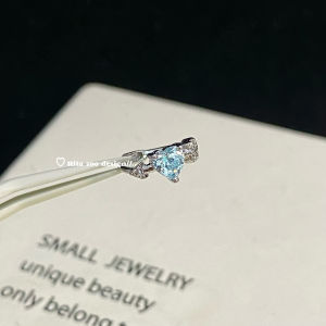 Rita Zoo Mini Precious Heart Shaped Zircon Earrings Cute Sweet Sister Ear Bone Ring Fashionable Jewelry Accessory