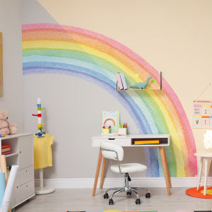 Nordic Style Rainbow Wall Stickers Childrens Bedroom Girls Room Background Decor Self-Adhesive Hide Ugly Wall Decorations