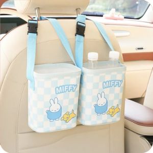 Kawaii Miffy Multi-Functional Car Storage Organizer with Hanging Design Adorable Cartoon Style for Family Car Interior Cute Gift