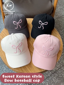 F&D  Baseball Cap Korean Ribbon Embroidered  Adjustable women/men Fashion Summer sun protection Cap