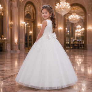 Middle and Large Childrens Beauty Pageant Dress Elegant Girl Piano Performance Long Dress Sequin Embroidered Graduation Prom Dr