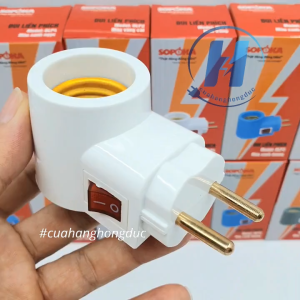 Đui Đèn Có Công Tắc Liền Phích Cắm Ren Vặn Xoáy Cỡ Đui E27 SOPOKA (Chỉ Đui Đèn)