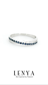 LENYA แหวน CZ สีดำจาก SWAROVSKI เสริมบุคลิกหรูหราดูมีระดับ ตัวเรือนเงินแท้925 ชุบทองคำขาว