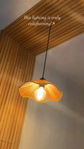 LED Bamboo Pendant Modern Retro Creative Adjustable Ceiling Light for Balcony Bedroom Dining Room