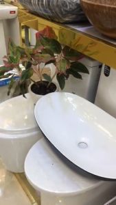 Lavabochậu rửa mặt lavabo màu trắng sứ thuyền cao cấp giá rẻ tại Quận 12