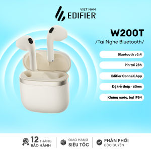 Tai Nghe Bluetooth V5.4 Edifier W200T | Playtime tới 28h | Kháng nước bụi IP54 | Bảo hành 15 Tháng