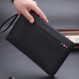 Mens Canvas Nylon Handbag Casual Large Capacity Shoulder-Free Zipper Closure Soft Handle Youth Fashion Waterproof Bag