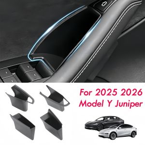 4PCS Door Side Storage Box For Tesla Model Y Juniper 2025 2026 Car Door Side Organizer Tray for Model Y Launch Front Rear Door
