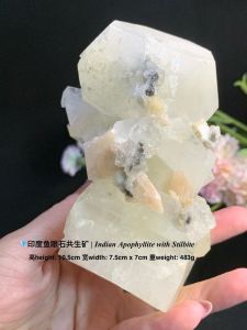 crystal home decoration Malaysia seller 暖色系水晶摆件～粉水晶败将✨🇮🇳 印度 Indian Apophyllite with Stilbite crystal✨delivery from Johor