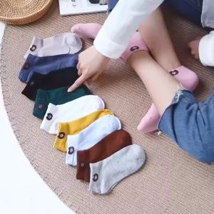 (Tất Ngắn) SÉT 10 ĐÔI TẤT CỔ HÌNH GẤU SIÊU YÊU