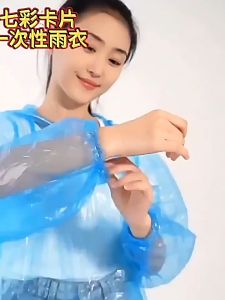 Disposable card adult raincoat long transparent thickened rainproof childrens portable rain suit