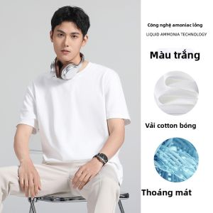 Áo thun nam MiiOW làm bằng vải cotton tay ngắn mỏng thoáng khí co giãn tốt