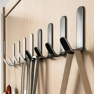 Hook Apply Bathroom Towel Key Kitchen Storage Hang No Punching Required J-shaped Hook Waterproof Strong Load-bearing Capacity