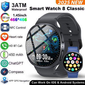 2025 New Smart Watch 8 Classic 46mm Ultra HD Screen ChatGPT GPS NFC Compass Clock Bluetooth Call Waterproof Smartwatch Men Women