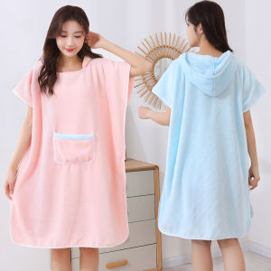 Quick Dry Summer Style Bath Towel Robe Womens Water Absorbing Swimming Wrap Skirt Sleeveless Nightgown Non Shedding
