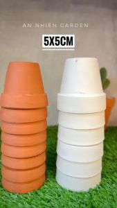 COMBO 5 Chậu Đất Nung G Kích thước 5x5cm 3 màu - Trồng Sen Đá - Xương Rồng- LỖI 1 ĐỔI 1