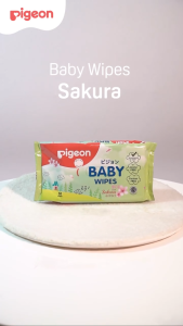 Pigeon Baby Wipes Sakura Extract Tisu Basah Bayi Lembut Alkohol & Paraben Free 50 Lembar