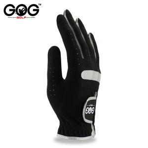Pack 1 Pcs Mens Golf Glove Left/Right Hand Micro Soft Fiber Breathable Non-Slip Golf Gloves Men Color Black